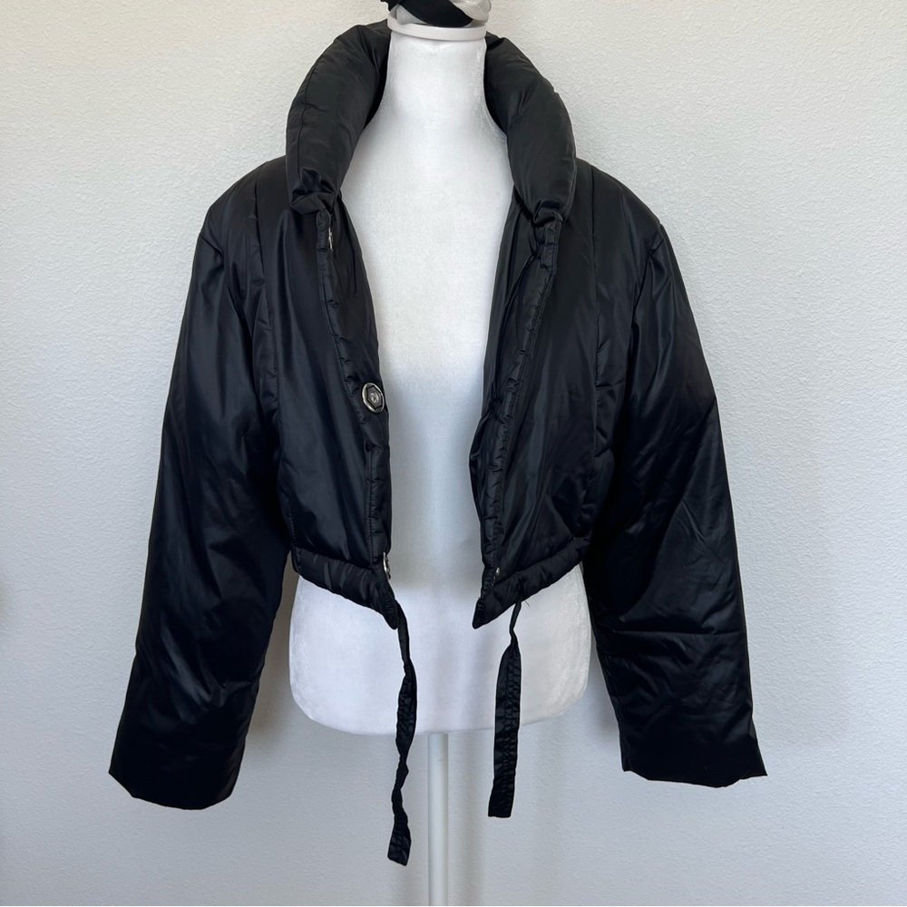 Y2K The Gap Women's Cropped Down Puffer Jacket - Black - Size Medium - Picture 5 of 16